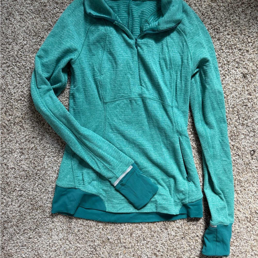 Lululemon Athletica Blue Polo Sweatshirt Fitted Style
